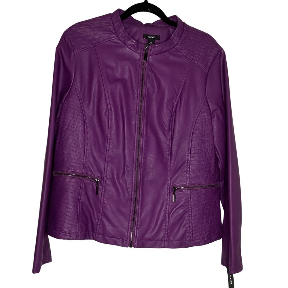NWT Alfani Purple Pleather Jacket - Sz. XL